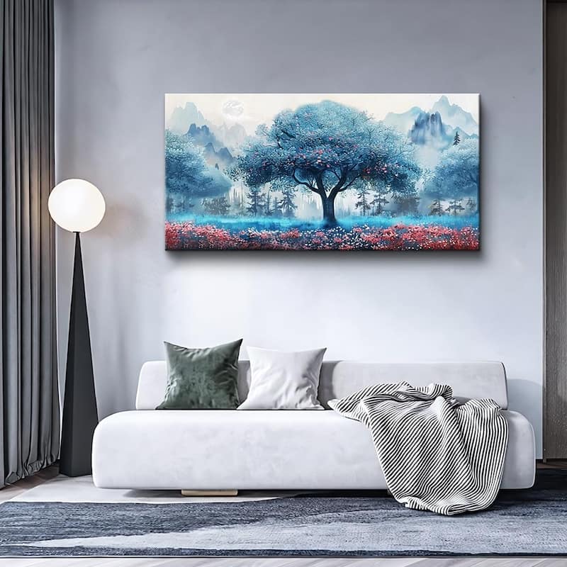 Wall Art Decor - Blue Tree Landscape