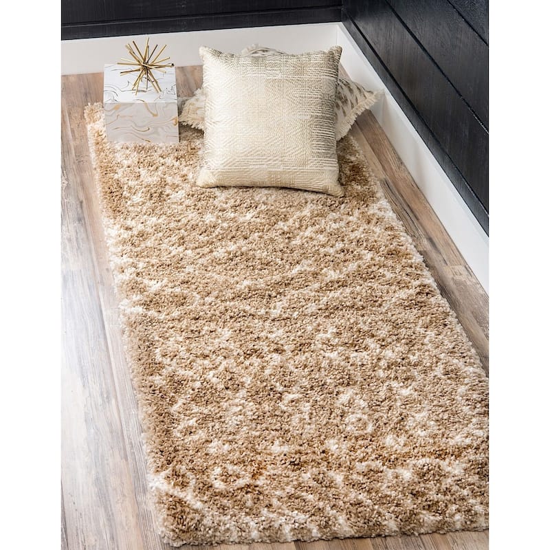 Shag Shoploni Collection Area Rug - 2'7"x10' - Taupe