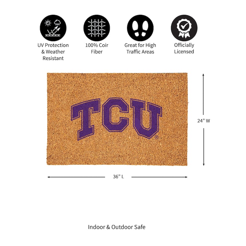 Texas Christian University Full Color Indoor/Outdoor Coir Mat