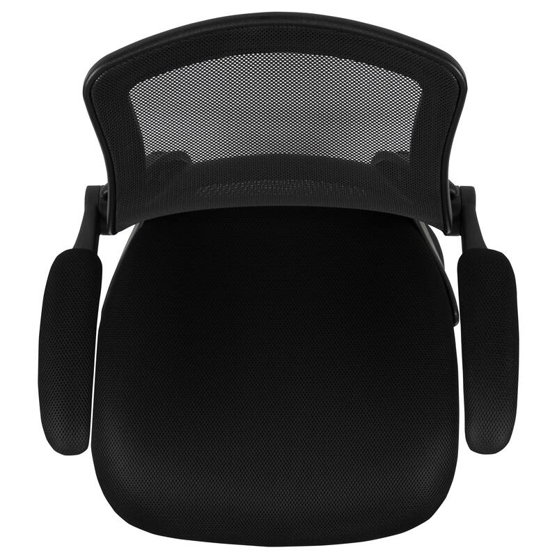 Mesh Sled Base Side Reception Chair with Flip-Up Arms