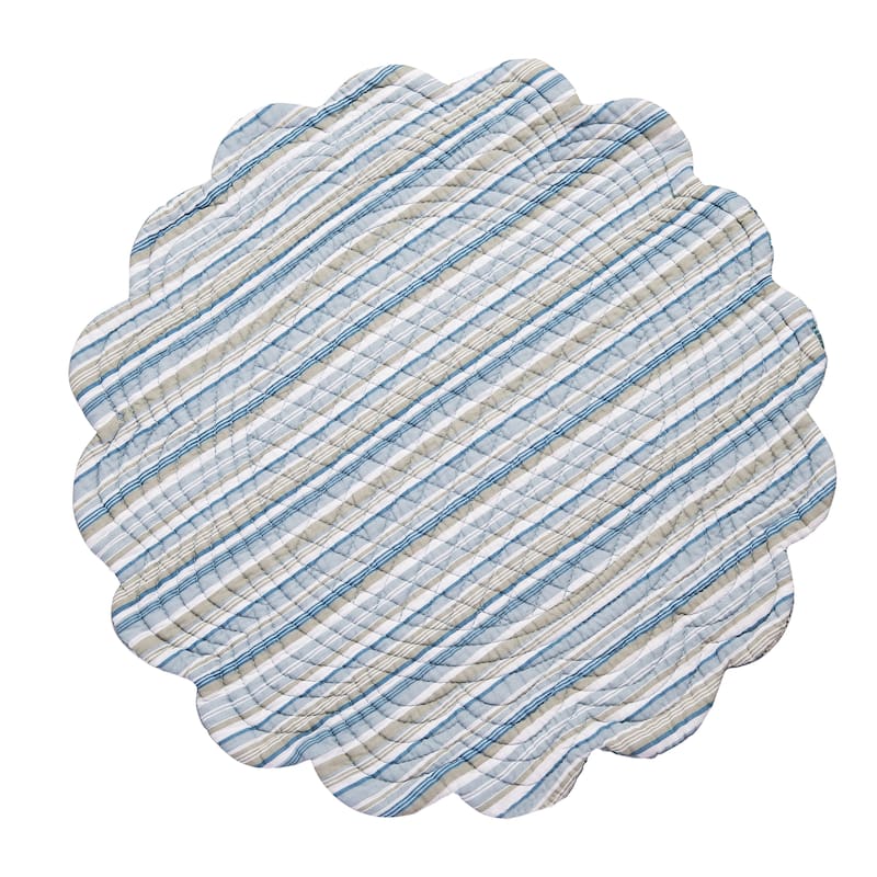 Morrison Round Quilted Placemats Set of 6, 17"