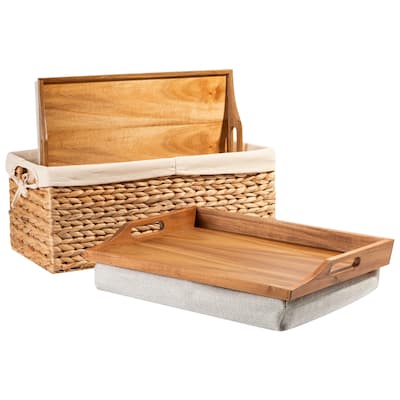 Rossie Home Basket Set with 2 Lap Trays