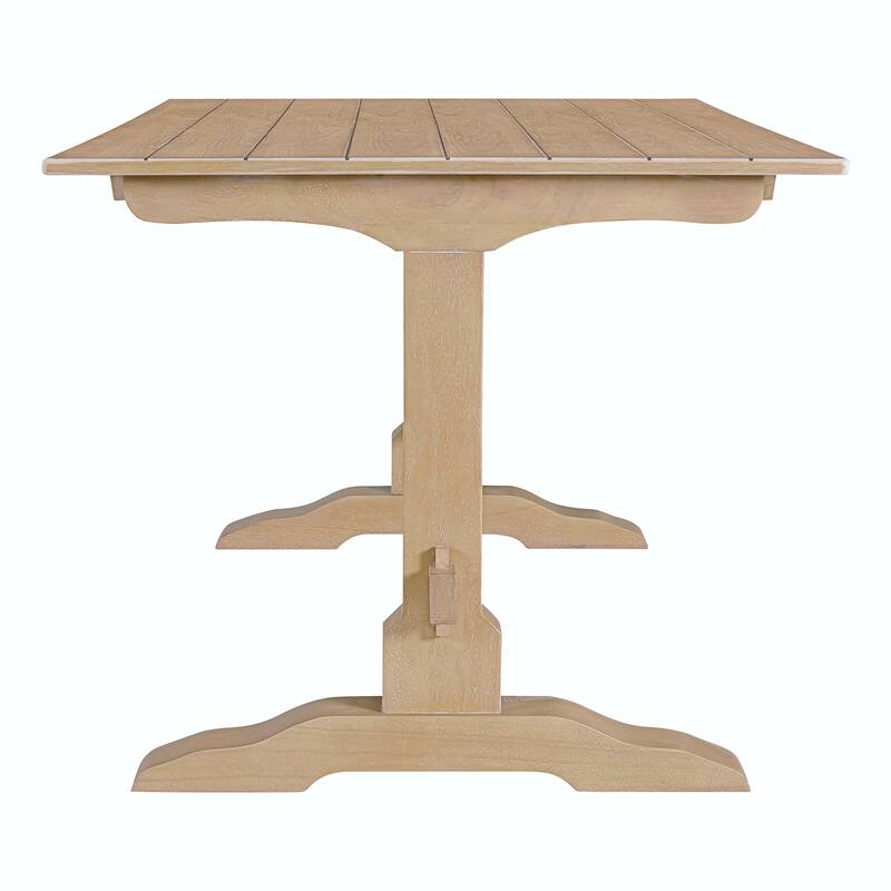 3-Piece Retro Dining Set - Rectangular Trestle Table with 2 Benches