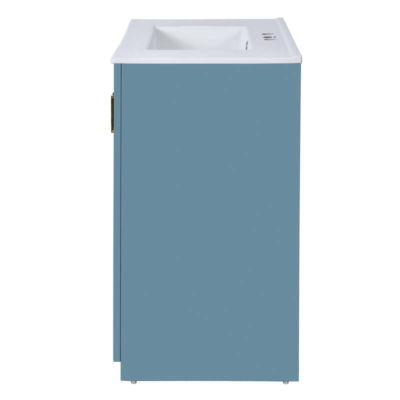 GDFStudio - Montvale Modern Freestanding Bathroom Vanity with Ceramic Sink and 3 Storage Drawers & Soft Closing Doors - 30'W