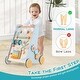 preview thumbnail 9 of 7, Wooden Baby Walker Push and Pull Learning Activity Center with Wheels-Blue - Multi