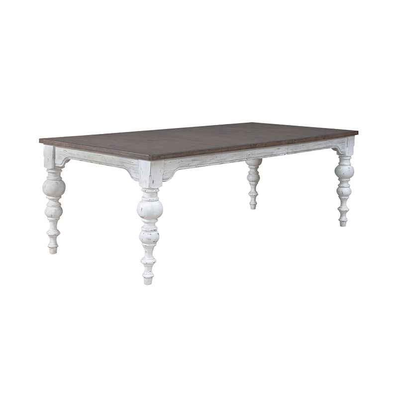 River Place Riverstone White & Tobacco Rectangular Table Dining Set