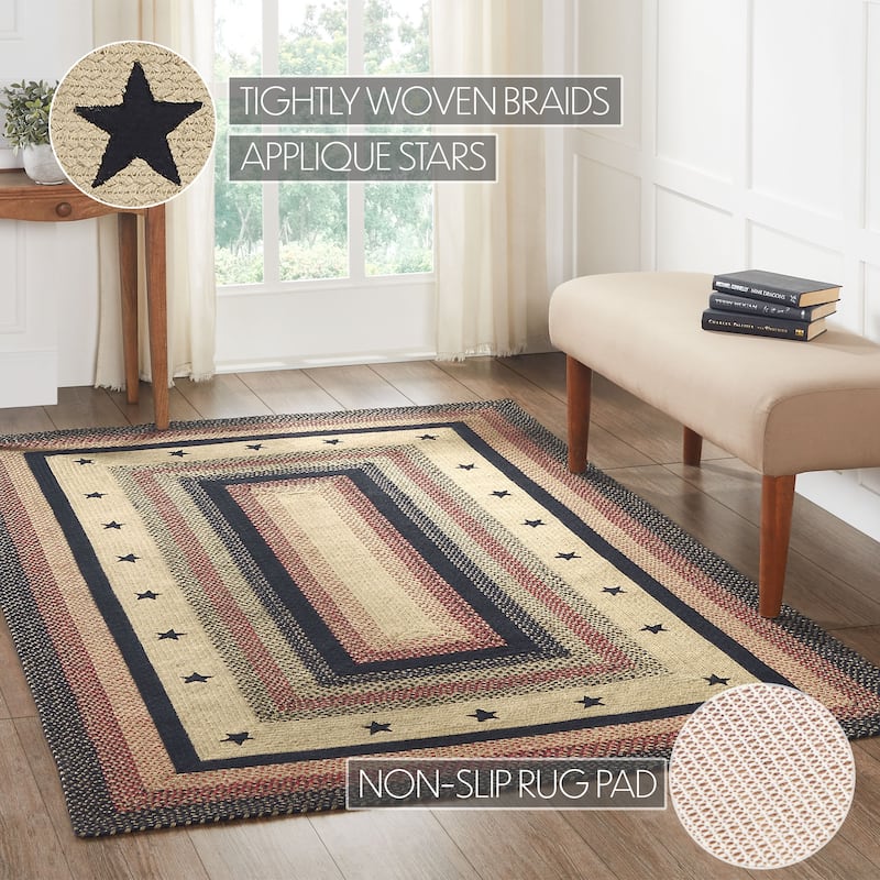Colonial Star Jute Rug Rect w/ Pad 60x96 - 5' x 8' Rectangle