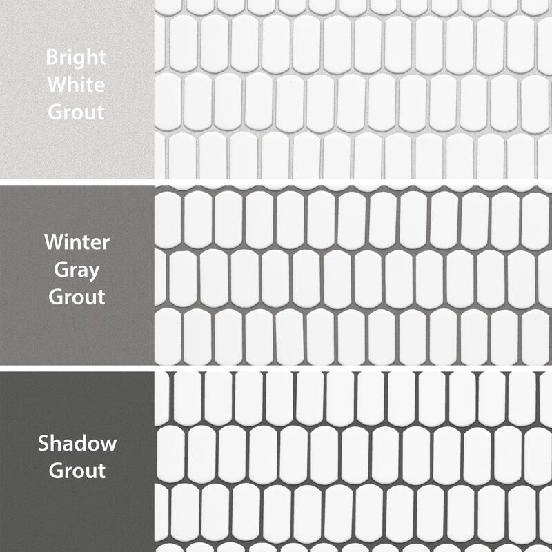 Merola Tile Hudson Capsule Glossy White 12-1/4" x 13-1/8" Porcelain Mosaic Floor and Wall Tile