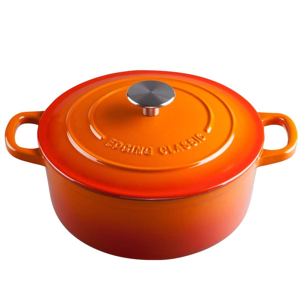 Enameled Cast Iron Dutch Oven, 5.5 Quart, Round Cast Dutch Ovens Pot with Lid Dual Handle for Bread Baking,Oven Safe up to 500°F