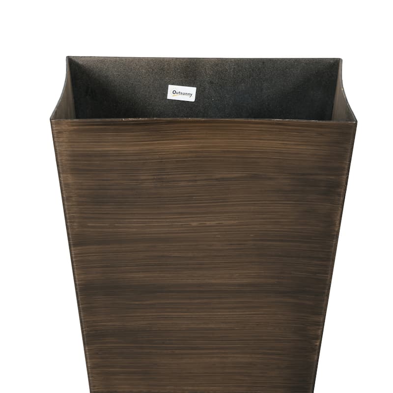 Outsunny 28" Tall Outdoor Planters, Set of 3 Large Taper Planters with Drainage Holes and Plug