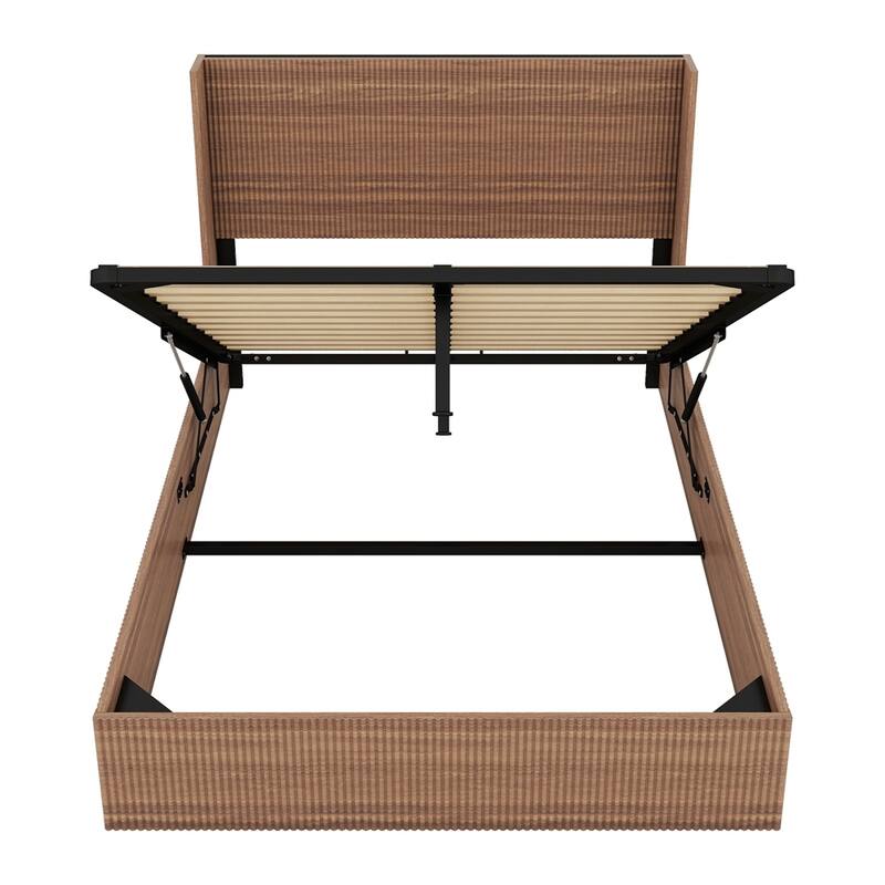 Wooden Platform Bed With Lift Storage