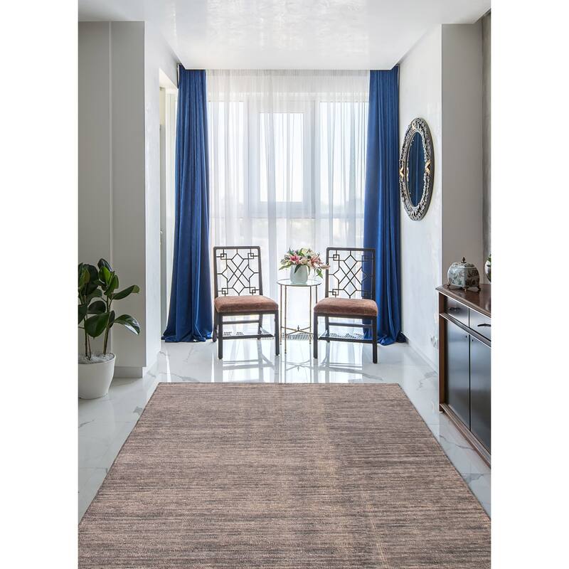 ECARPETGALLERY Hand-knotted Loreto Grey Silk Rug - 6'0 x 9'0