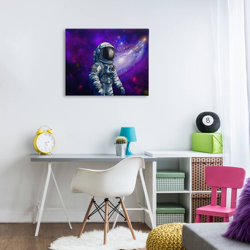 Stupell Astronaut with Swirling Galaxy Canvas Wall Art Design By Jesse Keith