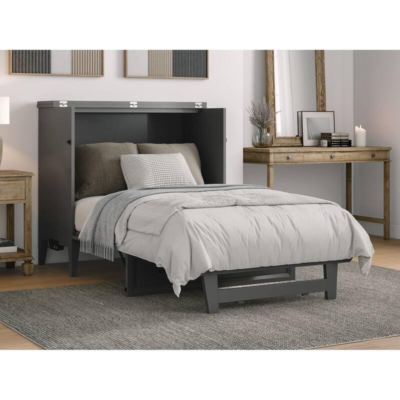 Santa Fe Murphy Bed Chest with Mattress and Built-in Charger