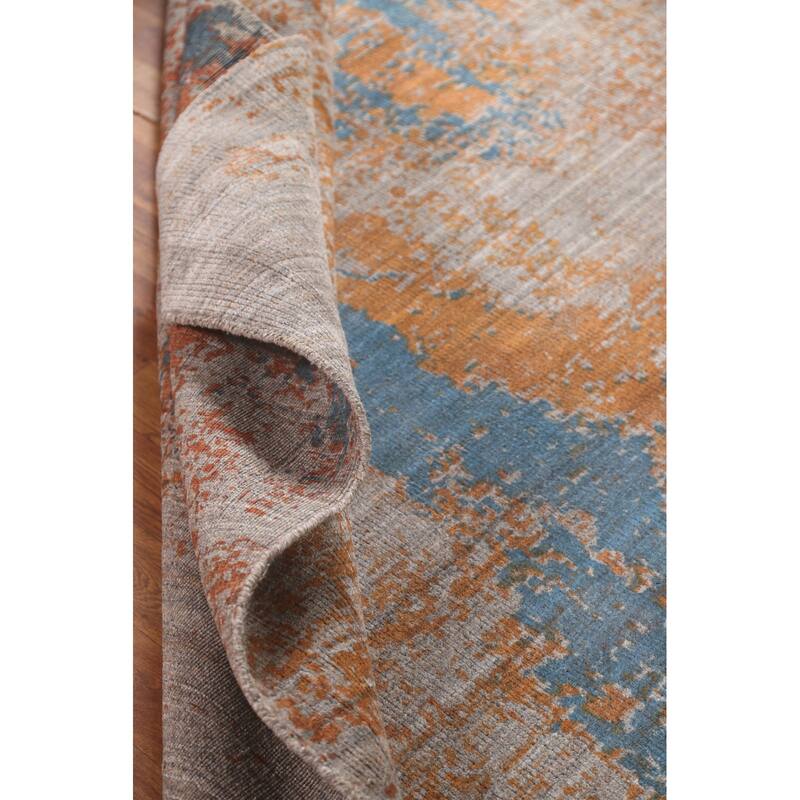 Modern Abstract Area Rug Handmade Wool Carpet - 5'4"x 8'4"