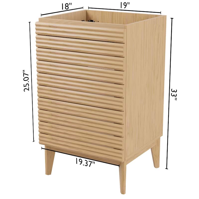 Javer Thin Linear Slat Modern Farmhouse 2-Shelf Bath Vanity Cabinet Only (Sink Basin not Included), by JONATHAN Y