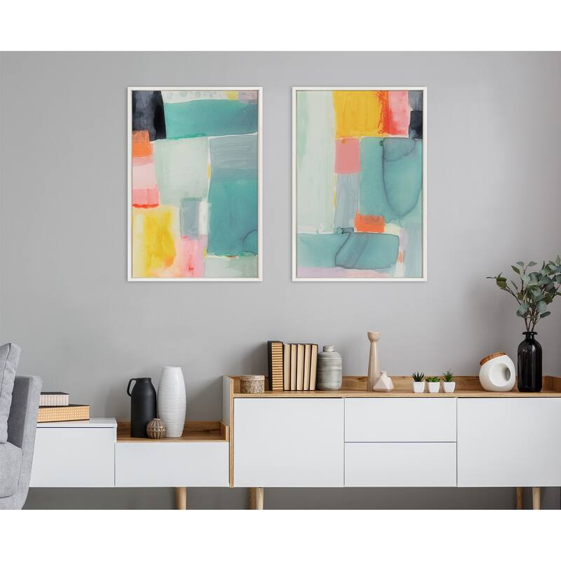 Kate and Laurel Sylvie United Framed Canvas Art Set by Amy Lighthall