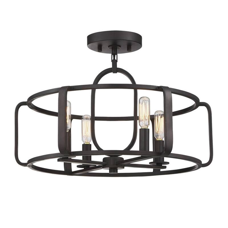 Santina 4-Light Convertible Semi-Flush or Pendant in English Bronze