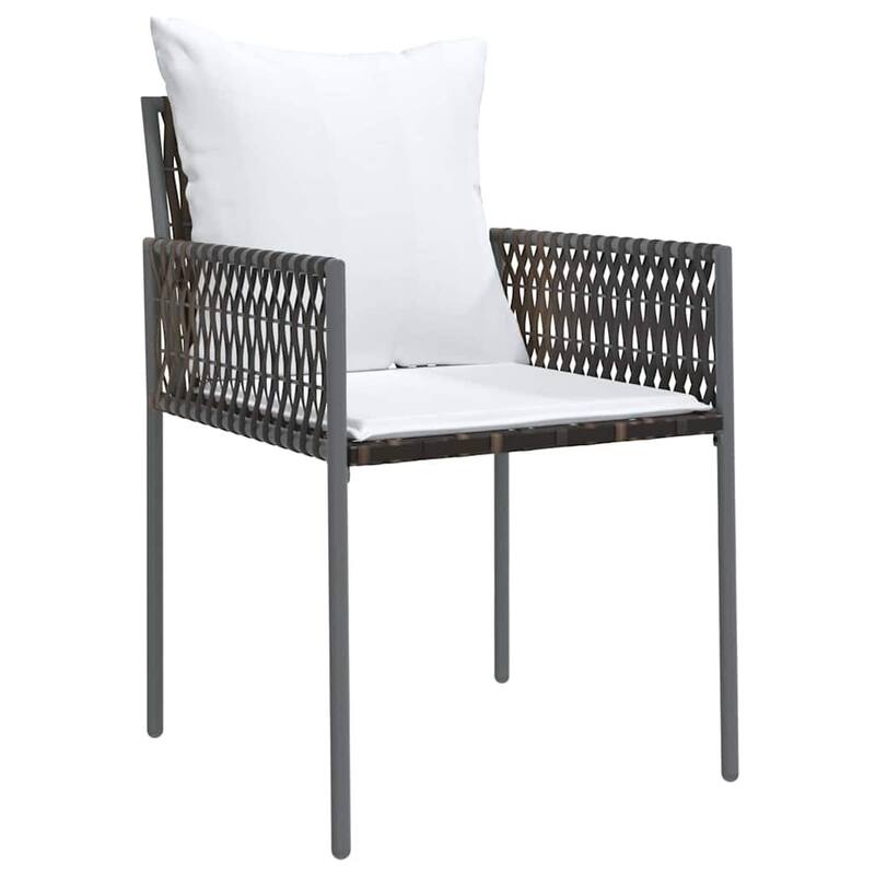 vidaXL Garden Dining Set Brown and Black PE Rattan