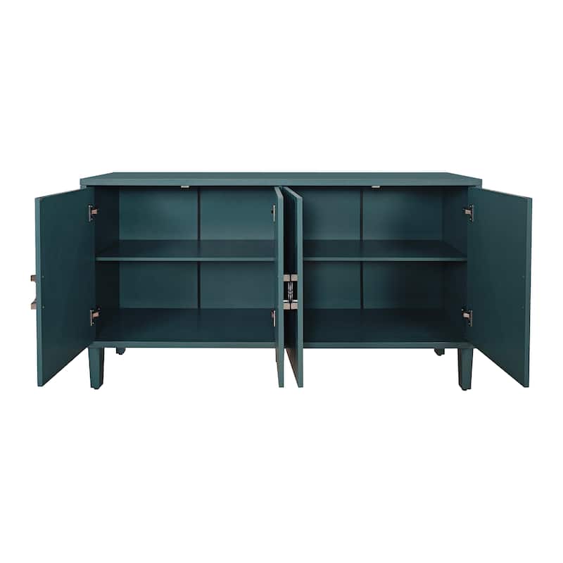 Stylish and Functional 4-Door Storage Cabinet with Adjustable Shelves