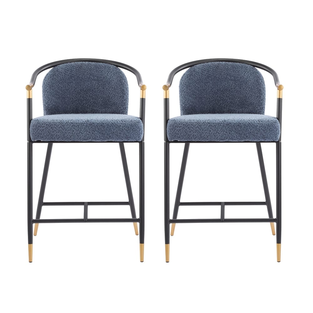 Set of 2 26" H Upholstered Counter Stool with Metal Frame