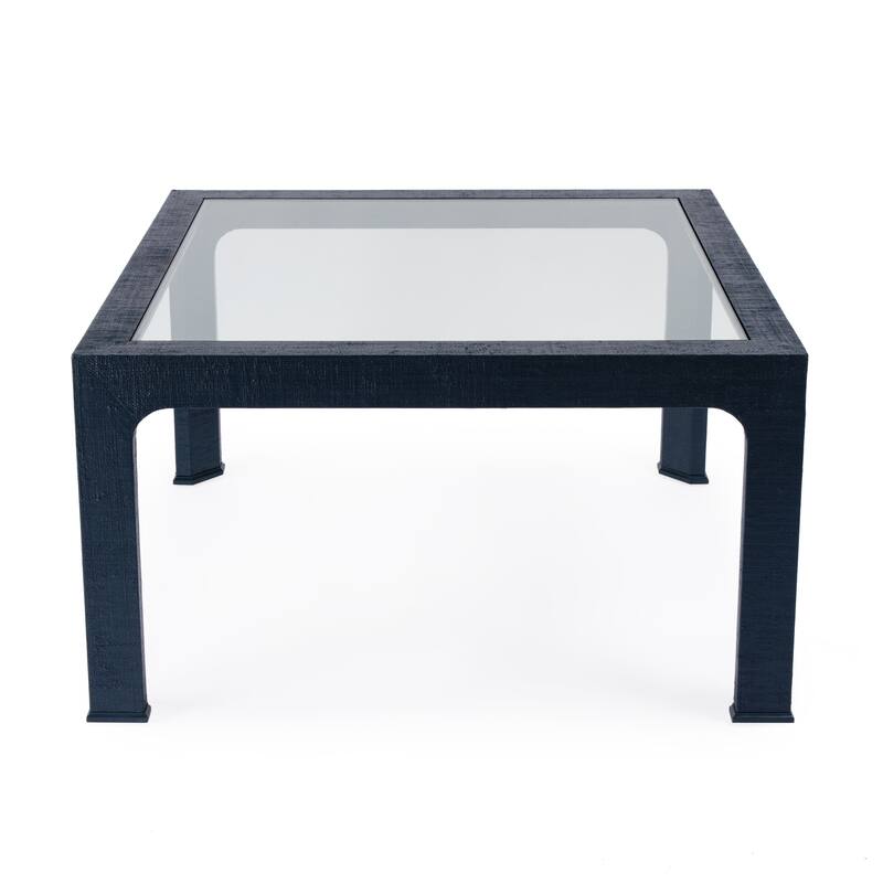 Chatham Glass and Raffia Square 36" Coffee Table