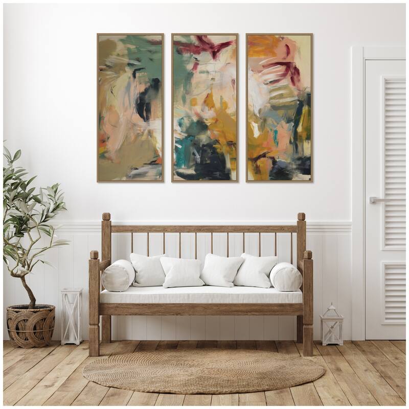 Kate and Laurel Painted Storm No. 2 Panel 3 Piece Framed Canvas Wall Art Set by Amy Lighthall