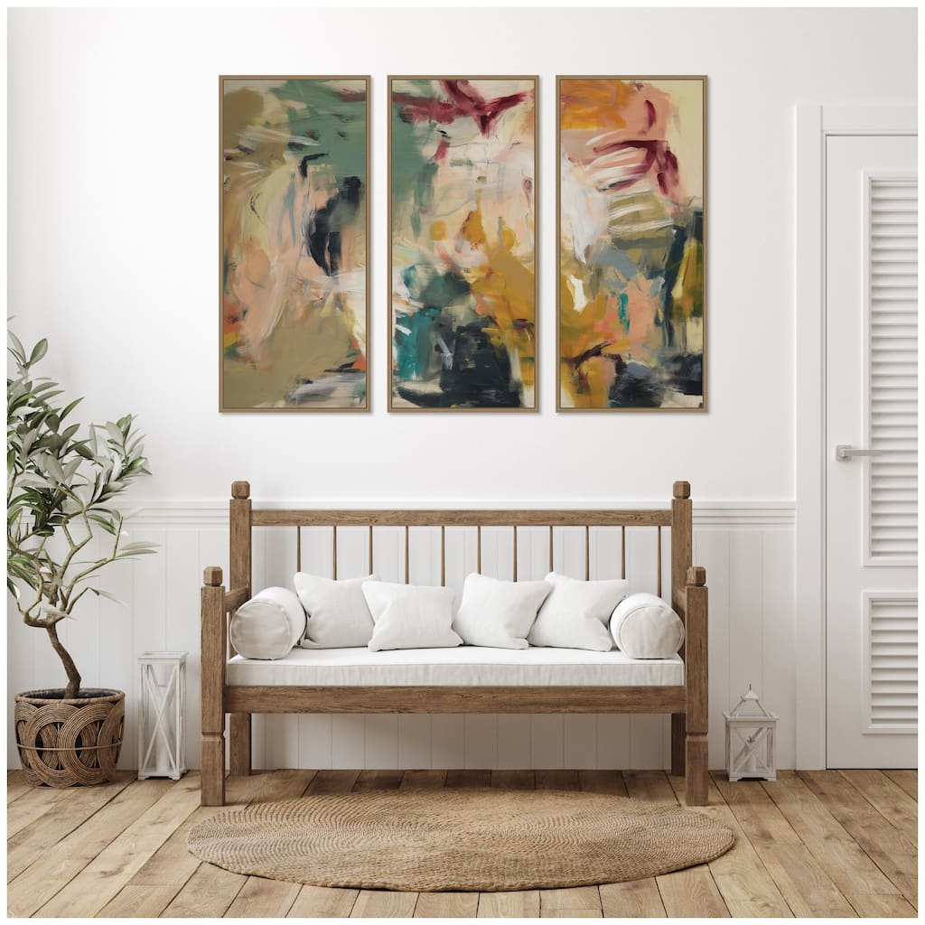 Kate and Laurel Painted Storm No. 2 Panel 3 Piece Framed Canvas Wall Art Set by Amy Lighthall