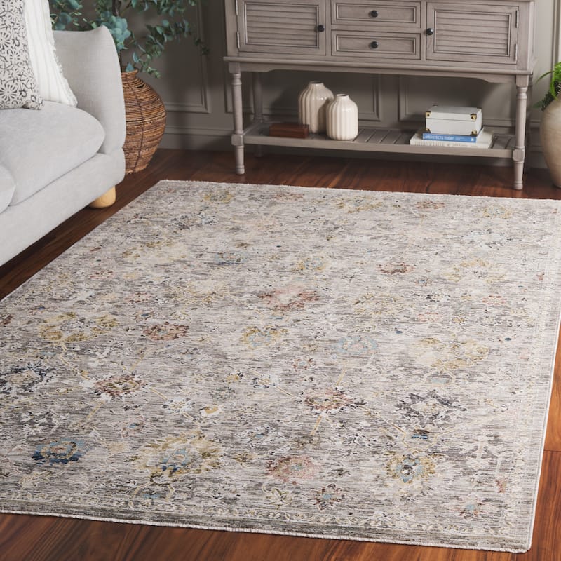 SAFAVIEH Autumn Resilotte Vintage Floral Rug - 8' x 10' - Grey/Rust Blue