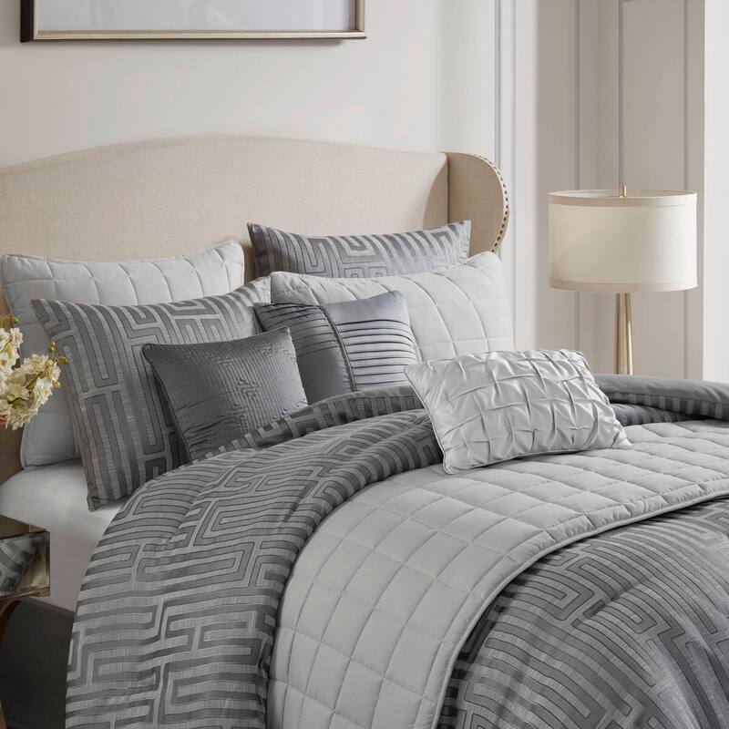Madison Park Royce 10 Piece Luxury Jacquard Comforter Set