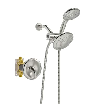 Lordear 5-Setting Shower System: High Pressure Rain Showerhead and Dual 2-in-1 Faucet with Valve