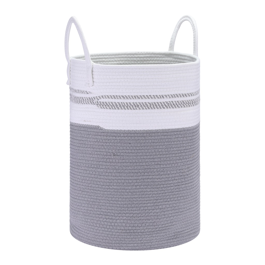 Woven Storage Bin with Handles, Shelf Closet Storage Basket Organizer Bin for Blankets, Clothes, Shoes in Living Room Home Decor