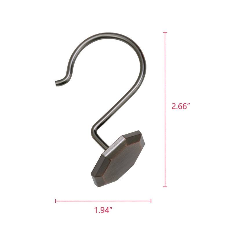 Utopia Alley Shower Rings, Shower Curtain Rings for Bathroom, Rustproof Zinc Shower Curtain Hooks Rings, Set of 12