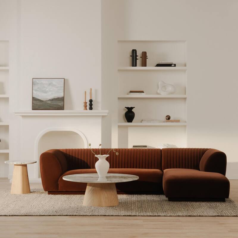 NADAAL STUDIOS Iona, Left Hand Facing Upholstered Sectional, Brown - 116.75 X 71 X 27.5