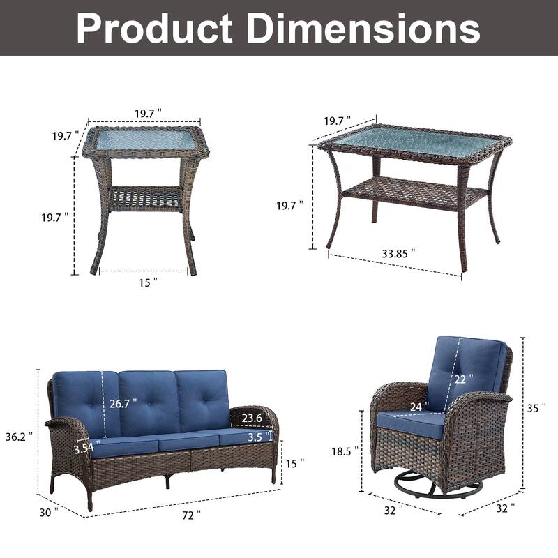 Gymojoy Outdoor Wicker Patio Furniture Sofa Set - Luxurious Comfort, Weather-Resistant