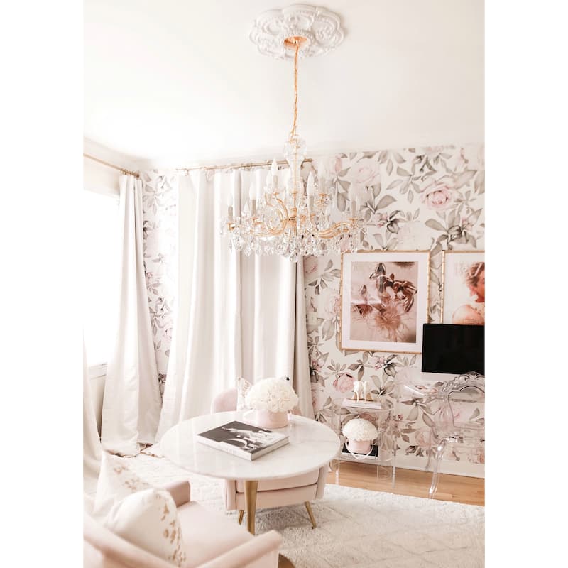 Maria Theresa 12 Light Clear Crystal Chandelier - 29'' W x 25.5'' H