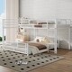 preview thumbnail 1 of 26, L-shaped Metal Twin over Full Size Bunk Bed White