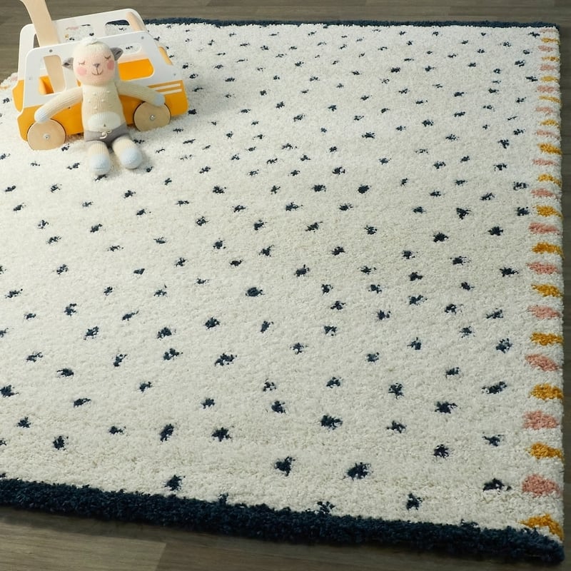 Carson Carrington Abstract Polka Dot Shag Area Rug