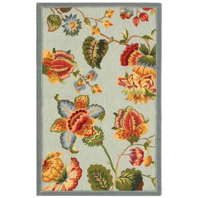 SAFAVIEH, Handmade Chelsea Jurendine French Country Floral Wool Rug
