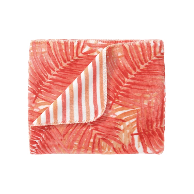 Tommy Bahama Printed Reversible Ultra Soft Plush Throw Blanket