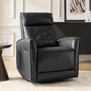 Alberto Mordern Genuine Leather Power Recliner with USB Charging Port ...