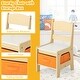 preview thumbnail 8 of 8, Gymax Children Kids Table Chairs Set With Storage Boxes Blackboard