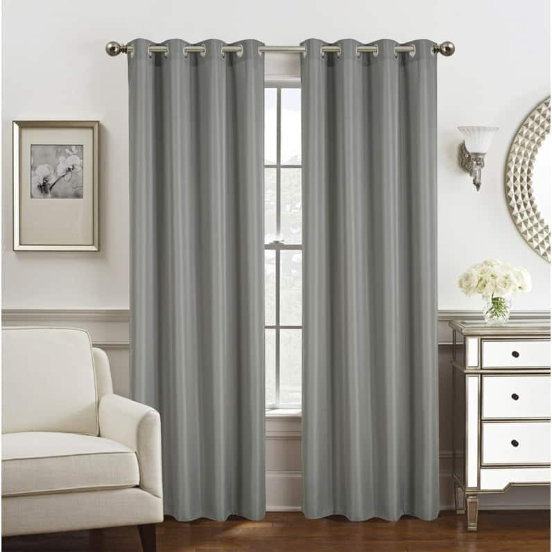 Gilbert Solid Single Grommet Curtain Panel 84" - (1x) 54 x 84 in. - Charcoal