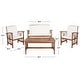 preview thumbnail 108 of 117, SAFAVIEH Fontana 4-piece Acacia Solid Wood Outdoor Conversation Patio Set