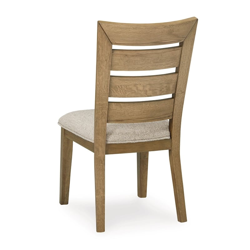 Brown/Gray Fabric Upholstered Wood Frame Dining Chair, Set of 2, Sturdy Dining Chair for Dining Rooms - 19.5