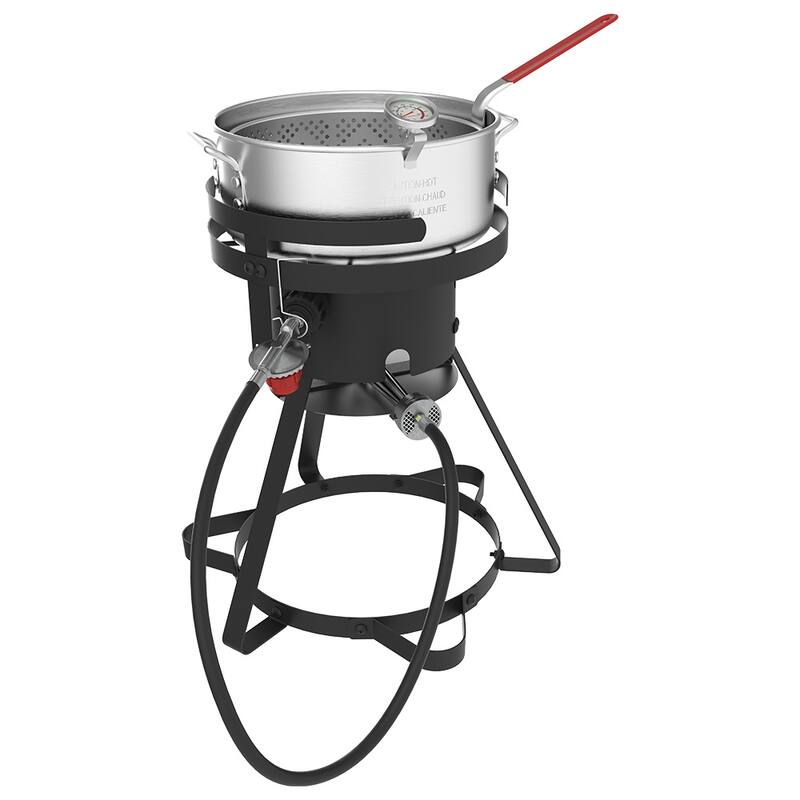 Nexgrill 10 Qt. Aluminum Propane Fryer Kit with 5in. Thermometer & Strainer Basket - 10 Quart