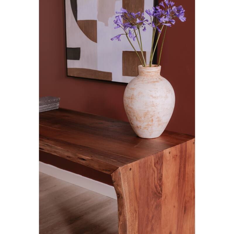 Rustic Wood Desk - Solid Acacia Live Edge Table for Home Office