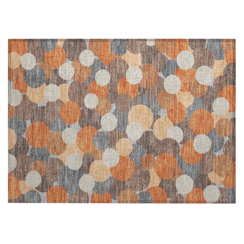 Machine Washable Indoor/ Outdoor Mucho Bubbles Chantille Rug