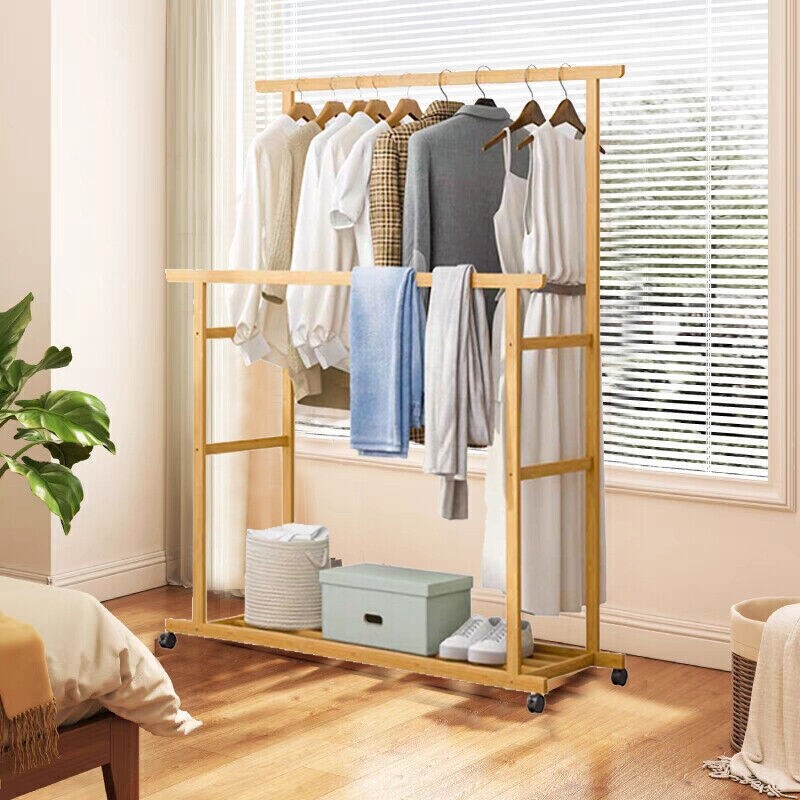 Costway 48''x18''x71'' Closet Organizer Garment Rack Portable Clothes Hanger Home Shelf