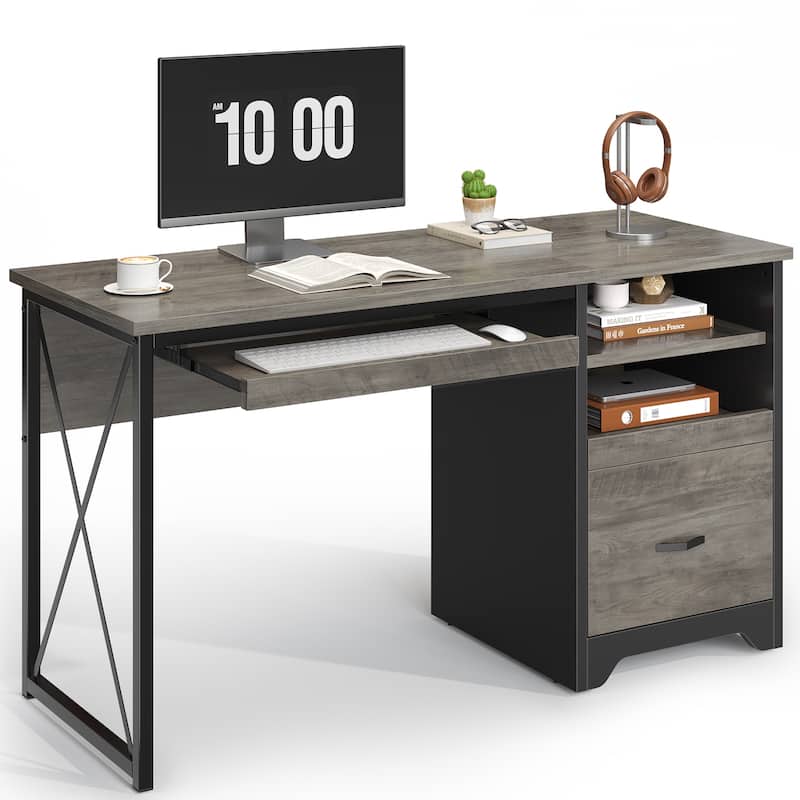 Bestier 47" Office Desk with Drawers,Computer Desk with Drawer,Teacher Desk with Keyboard Tray for Small Space Home Office